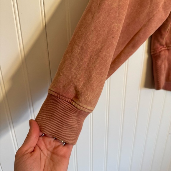 JoyLab Women’s Salmon Pink Cropped Crewneck Bleach Spattered Sweater Size XS - Picture 3 of 11